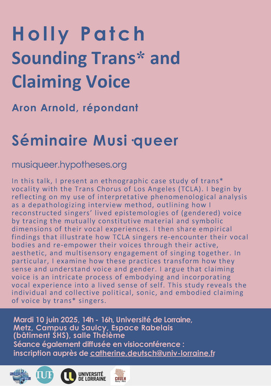 flyer for a talk by holly patch