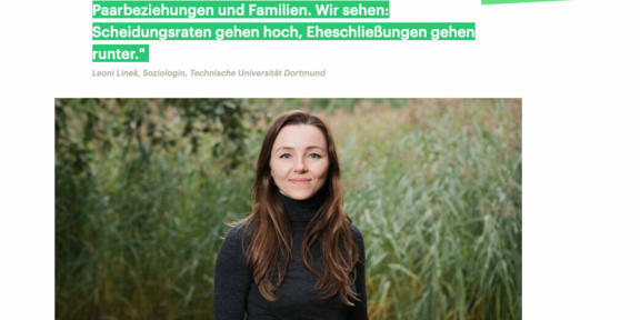 Website von Deutschlandfunk Nova und Portrait von Leonie Linek