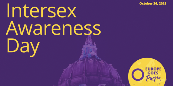 Text: Intersex Awareness Day #europegoespurple