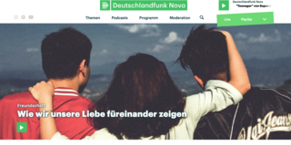 Webiste Deutschlandfunk Nova zu Interview "Freundschaft: Wie wir unsere Liebe für einander zeigen"