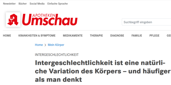 Screenshot der Website des Interviews