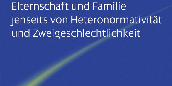 Buchcover blau-gelber Hintergrund, Buchtitel in weiß